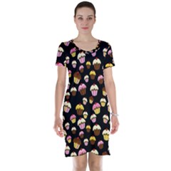 Jammy Cupcakes Pattern Short Sleeve Nightdress by Valentinaart