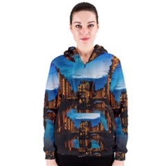 Hamburg City Blue Hour Night Women s Zipper Hoodie by Amaryn4rt