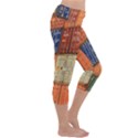 Blue White Orange And Brown Container Van Capri Yoga Leggings View3