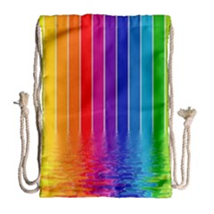 Fading Rainbow Drawstring Bag (large) by Brittlevirginclothing