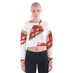 Pizza Slice Women s Cropped Sweatshirt by Valentinaart