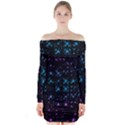 Stars Pattern Seamless Design Long Sleeve Off Shoulder Dress View1