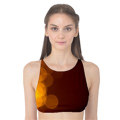 Yellow And Orange Blurred Lights Orange Gerberas Yellow Bokeh Background Tank Bikini Top by Amaryn4rt