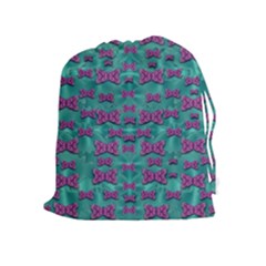 Peace And Freedom Over The Sea Of Softness Drawstring Pouches (extra Large) by pepitasart