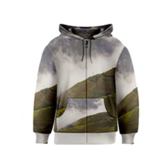 Agriculture Clouds Cropland Kids  Zipper Hoodie by Amaryn4rt