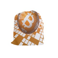 Network Bitcoin Currency Connection Drawstring Pouches (large)  by Amaryn4rt