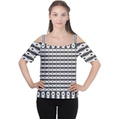 Pattern Background Texture Black Women s Cutout Shoulder Tee