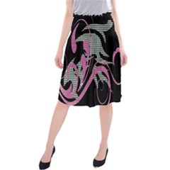 Violet Calligraphic Art Midi Beach Skirt by Nexatart