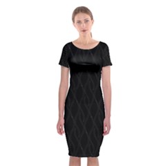 Black Pattern Classic Short Sleeve Midi Dress by Valentinaart