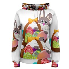 Easter Bunny Eggs Nest Basket Women s Pullover Hoodie