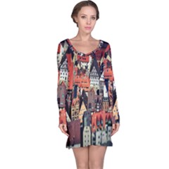 Tilt Shift Of Urban View During Daytime Long Sleeve Nightdress by Nexatart