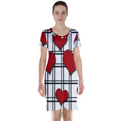 Hearts Pattern Short Sleeve Nightdress by Valentinaart
