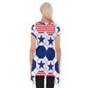 Patriotic Symbolic Red White Blue Short Sleeve Side Drop Tunic View2