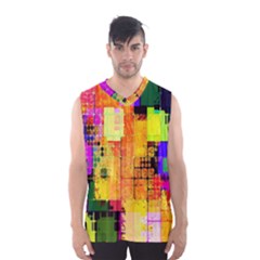 Abstract Squares Background Pattern Men s Basketball Tank Top