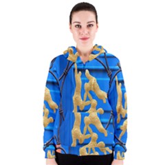 Animal Hare Window Gold Women s Zipper Hoodie by Nexatart