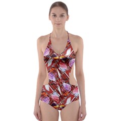 Background For Scrapbooking Or Other Shellfish Grounds Cut-out One Piece Swimsuit by Nexatart