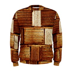 Brown Wall Tile Design Texture Pattern Men s Sweatshirt by Nexatart