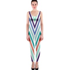 Chevrons Colourful Background Onepiece Catsuit by Nexatart