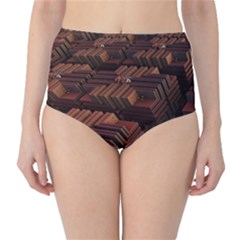 Fractal 3d Render Futuristic High-waist Bikini Bottoms