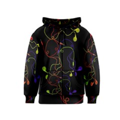 Colorful Earphones Kids  Zipper Hoodie by Valentinaart