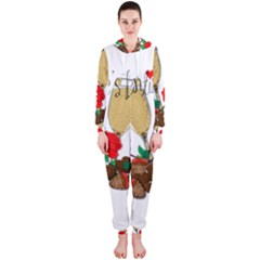 Valentine s Day Romantic Design Hooded Jumpsuit (ladies)  by Valentinaart