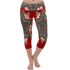 Star Wood Star Illuminated Capri Yoga Leggings by Nexatart