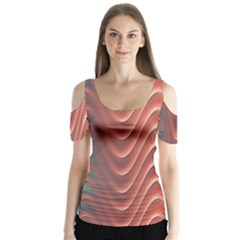 Texture Digital Painting Digital Art Butterfly Sleeve Cutout Tee 