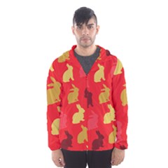 Hare Easter Pattern Animals Hooded Wind Breaker (men)