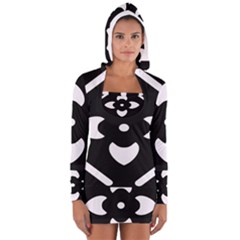 Pattern Background Women s Long Sleeve Hooded T-shirt