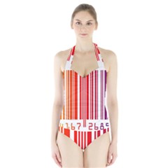 Code Data Digital Register Halter Swimsuit