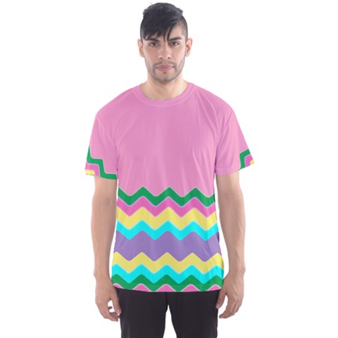 Easter Chevron Pattern Stripes Men s Sport Mesh Tee by Amaryn4rt