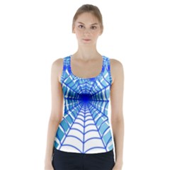 Cobweb Network Points Lines Racer Back Sports Top by Amaryn4rt