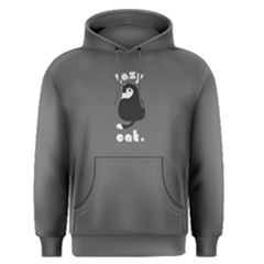 Grey Lazy Cat  Men s Pullover Hoodie