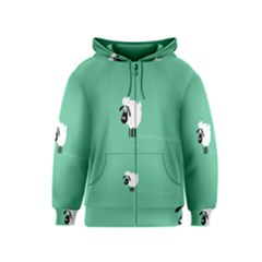 Sheep Trails Curly Minimalism Kids  Zipper Hoodie by Simbadda