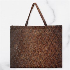Texture Background Rust Surface Shape Zipper Large Tote Bag by Simbadda