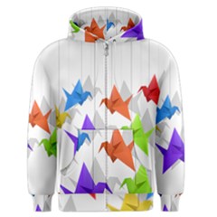 Paper Cranes Men s Zipper Hoodie by Valentinaart