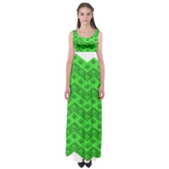 Shamrocks 3d Fabric 4 Leaf Clover Empire Waist Maxi Dress by Simbadda