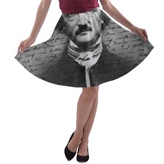 Edgar Allan Poe  A-line Skater Skirt by Valentinaart