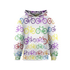 Rainbow Colors Bright Colorful Bicycles Wallpaper Background Kids  Pullover Hoodie by Simbadda