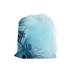 Feathery Background Drawstring Pouches (large)  by Simbadda