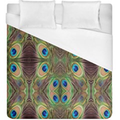 Beautiful Peacock Feathers Seamless Abstract Wallpaper Background Duvet Cover (king Size) by Simbadda