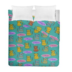 Meow Cat Pattern Duvet Cover Double Side (full/ Double Size) by Amaryn4rt