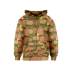 Burger Double Border Kids  Zipper Hoodie by Simbadda