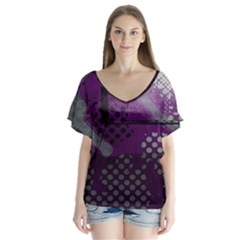 Evil Moon Dark Background With An Abstract Moonlit Landscape Flutter Sleeve Top by Simbadda