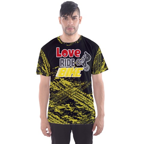 Love Ride Bike Fitness Men s Sport Mesh Tee by PattyVilleDesigns