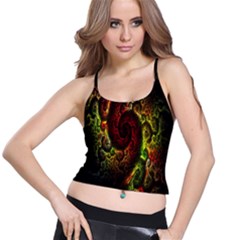 Fractal Digital Art Spaghetti Strap Bra Top by Simbadda