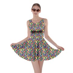 Colorful Colorful Watercolor Gem Pattern Skater Dress