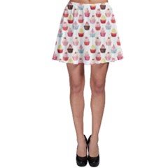 Pink Watercolor Cupcakes Pattern Hand Drawn Skater Dress by CoolDesigns