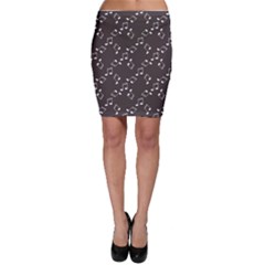 Black Music Elements Notes Web Flat Design Gray Pattern Bodycon Skirt by CoolDesigns