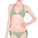 Green Old Boards of Ship Deck Pattern Painted By Anchor Wheel Bikini Set View1